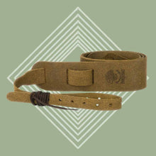Load image into Gallery viewer, DEERING SOFT LEATHER CRADLE BANJO STRAP - SUEDED CARAMEL BROWN-(8375485563135)
