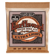 Load image into Gallery viewer, ERNIE BALL 2150 / 3550 EARTHWOOD EXTRA LIGHT PHOSPHOR BRONZE ACOUSTIC GUITAR STRINGS - 10-50 GAUGE
