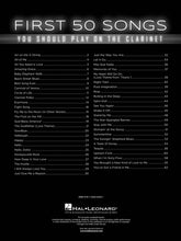 Load image into Gallery viewer, FIRST 50 SONGS YOU SHOULD PLAY ON THE CLARINET
