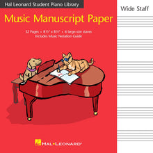 Load image into Gallery viewer, HAL LEONARD STUDENT PIANO LIBRARY MUSIC MANUSCRIPT PAPER – WIDE STAFF Wide Staff
