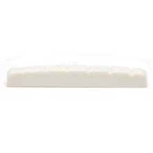 Load image into Gallery viewer, White TUSQ SLOTTED 6 STRING NUT Strat FLAT BOTTOM PQ-5010-00
