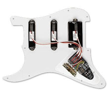 Load image into Gallery viewer, EMG Pro Series Strat Pickguard Collection SL20 Black- SLV/SLV/85 3 Ply Black Pearloid PG-(6580325187778)
