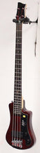 Load image into Gallery viewer, Hofner Shorty Bass electric travel bass guitar in root beer color with gig bag
