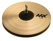 Charger l'image dans la galerie, SABIAN 21401XC 14 inch AAX Thin Hi Hat Cymbals with visible hammering and mounting hardware
