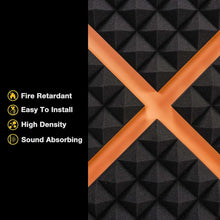 Load image into Gallery viewer, 6 Pack of Acoustic Studio Panel Foam Pyramid Wedges 2" X 12" X 12" Sound-Proofing, Sound Absorption
