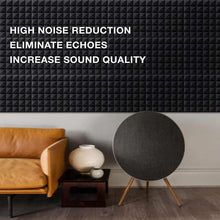 Load image into Gallery viewer, 6 Pack of Acoustic Studio Panel Foam Pyramid Wedges 2" X 12" X 12" Sound-Proofing, Sound Absorption

