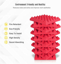 Load image into Gallery viewer, 6 Pack of Acoustic Studio Panel Foam Pyramid Wedges 2" X 12" X 12" Sound-Proofing, Sound Absorption
