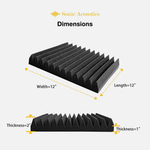 Load image into Gallery viewer, 6 Pack of Acoustic Studio Panel Foam with More Wedges 2" X 12" X 12" Sound-Proofing/Sound Absorption

