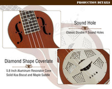 Load image into Gallery viewer, Aiersi 26 Inch Tenor Mahogany Resonator Ukulele with Case
