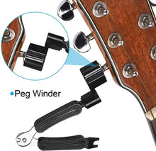Load image into Gallery viewer, Guitar String / Ped Winder, Cutter - 3 in 1 - Restringing Tool, String Cutter &amp; Bridge Pin Peg Puller

