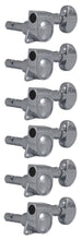 Load image into Gallery viewer, Grover 406C6 Mini Locking Rotomatics with Round Button - Guitar Machine Heads, 6-in-Line, Bass Side (Left) - Chrome
