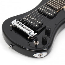 Load image into Gallery viewer, Hofner HOF-HCT-SH-DLX- BK-O Deluxe Shorty Electric Travel Guitar - Black - with Gig Bag
