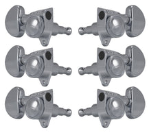 Load image into Gallery viewer, Grover 502C Roto-Grip locking chrome guitar machine heads set 3 left 3 right with thumb screw locking mechanism
