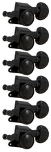 Load image into Gallery viewer, Grover 505BC6 Mini Roto-Grip Locking Rotomatics - Guitar Machine Heads, 6-in-Line, Bass Side (Left) - Black Chrome
