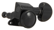 Load image into Gallery viewer, Grover 505BC6 Mini Roto-Grip Locking Rotomatics - Guitar Machine Heads, 6-in-Line, Bass Side (Left) - Black Chrome
