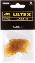 Load image into Gallery viewer, Jim Dunlop 427P1.38 Ultex Jazz III Picks - 1.38 mm, 6 Pack
