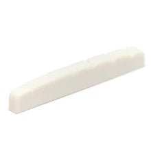 Load image into Gallery viewer, White TUSQ SLOTTED 6 STRING NUT Strat FLAT BOTTOM PQ-5010-00

