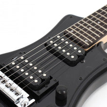 Load image into Gallery viewer, Hofner HOF-HCT-SH-DLX- BK-O Deluxe Shorty Electric Travel Guitar - Black - with Gig Bag
