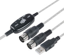 Load image into Gallery viewer, USB to MIDI Cable Converter 2 in 1
