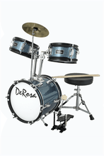 Load image into Gallery viewer, De Rosa USA 3 piece 12 inch kids junior drum set with birch wood shells and adjustable stool
