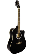 Load image into Gallery viewer, Glen Burton USA Deluxe black acoustic-electric guitar with cutaway and active 4 band EQ system

