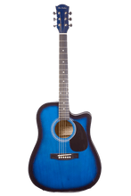 Load image into Gallery viewer, Glen Burton USA Deluxe blue acoustic-electric guitar with cutaway and rosewood fingerboard
