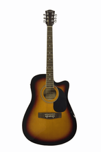 Load image into Gallery viewer, Glen Burton USA Deluxe acoustic-electric guitar with cutaway in sunburst finish
