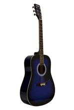 Load image into Gallery viewer, Huntington USA Dreadnought Acoustic Guitar full-size blue steel-string acoustic guitar with gloss finish and traditional body
