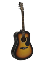 Load image into Gallery viewer, Huntington USA Dreadnought Acoustic Guitar full size 41-inch steel string sunburst finish with maple fingerboard and chrome tuners
