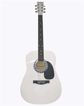Load image into Gallery viewer, Huntington USA Dreadnought Acoustic Guitar full-size white steel string guitar with basswood plywood body and maple fingerboard
