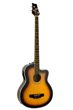 Load image into Gallery viewer, De Rosa USA 4-string acoustic cutaway electric bass guitar with spruce top, sapele back and sides, mahogany neck, rosewood fingerboard and bridge, active 4 band EQ.
