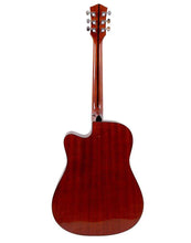Load image into Gallery viewer, Glen Burton USA Deluxe solid top cutaway acoustic dreadnought guitar back view desert sand finish

