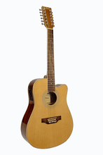 Load image into Gallery viewer, De Rosa 12 String Cutaway Dreadnought Acoustic Electric Guitar with spruce top and sapele back and sides
