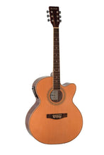 Charger l'image dans la galerie, Glen Burton USA 6 string jumbo acoustic electric guitar with spruce top, sapele back and sides, mahogany neck, rosewood fingerboard, and 5 band EQ cutaway design
