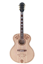 Load image into Gallery viewer, Glen Burton USA solid spruce top jumbo acoustic guitar with laser etched Dio De Muerto design and rosewood fingerboard

