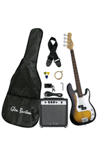 Load image into Gallery viewer, Glen Burton USA solid body 4-string electric bass guitar combo package with amp, gig bag, strap, picks, tuner, cable, and strings
