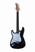 Load image into Gallery viewer, Huntington USA Outlaw left-handed solid body electric guitar with basswood body and three single coil pickups
