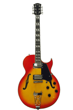 Load image into Gallery viewer, Glen Burton USA Chicago 775 Style hollow body electric guitar in cherry sunburst with rosewood fingerboard and dual humbucker pickups
