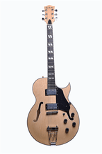 Load image into Gallery viewer, Glen Burton USA Chicago 775 Style hollow body electric guitar with maple body, rosewood fingerboard, and humbucker pickups in natural finish
