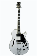 Load image into Gallery viewer, Glen Burton USA Chicago 775 Style hollow body electric guitar in white with rosewood fingerboard and humbucker pickups
