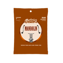 Load image into Gallery viewer, Martin M400 Mandolin Strings 80/20 bronze standard gauge pack for clear strong tone
