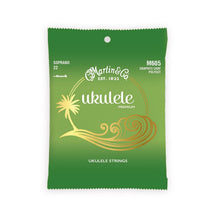 Load image into Gallery viewer, Martin M605 Premium Polygut ukulele strings soprano set in green packaging
