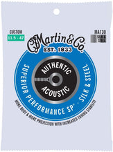 Load image into Gallery viewer, MARTIN MA130 CUSTOM 11.5 - 47 SILK &amp; STEEL AUTHENTIC ACOUSTIC SUPERIOR PERFORMANCE SP® GUITAR STRINGS
