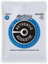 Load image into Gallery viewer, Martin MA150PK3 medium authentic acoustic guitar strings 3-pack phosphor bronze
