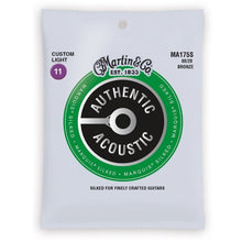 Load image into Gallery viewer, MARTIN MA175S CUSTOM LIGHT 11 - 52 BRONZE 80/20 AUTHENTIC ACOUSTIC MARQUIS® SILKED GUITAR STRINGS
