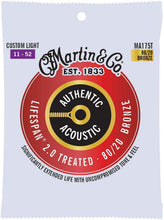 Load image into Gallery viewer, Martin MA175T custom light 11-52 bronze acoustic guitar strings Lifespan 2.0 treated anti-corrosion
