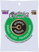 Load image into Gallery viewer, Martin Authentic Acoustic Marquis Silked phosphor bronze guitar strings pack, custom light 11-52
