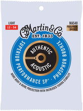 Load image into Gallery viewer, Martin MA540 LIGHT 12-54 phosphor bronze acoustic guitar strings with superior performance and tuning stability
