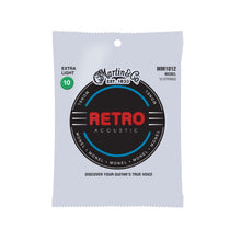 Load image into Gallery viewer, Martin Retro® extra light 12-string acoustic guitar strings MM1012 with corrosion-resistant Monel wrap and solid nickel/copper blend for warm tone
