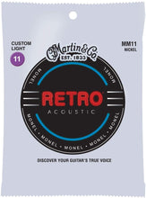 Load image into Gallery viewer, Martin Retro® acoustic guitar strings MM11 custom light 11-52 nickel Monel corrosion resistant pack
